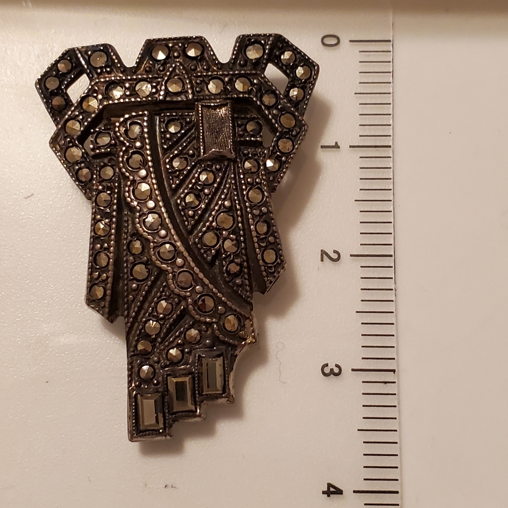 Antique Marcasite Sterling Clip